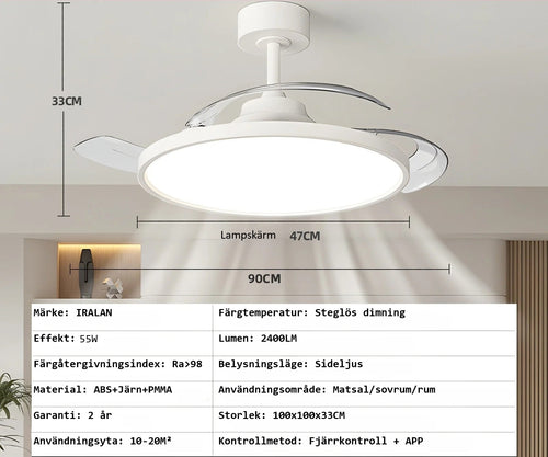 Takflälkt med LED-belysning